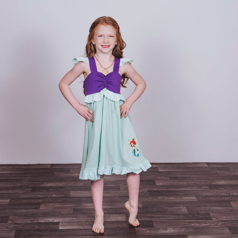Ariel Inspired Cotton Twirl Dress