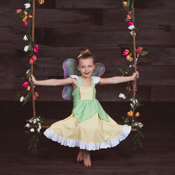Tiana/Tinkerbell Inspired Cotton Twirl Dress – Foxtail Lilies