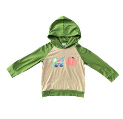 Pumpkin Tractor Appliqué Hoodie