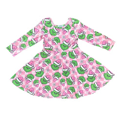 Pink Checkered Grinch Twirl