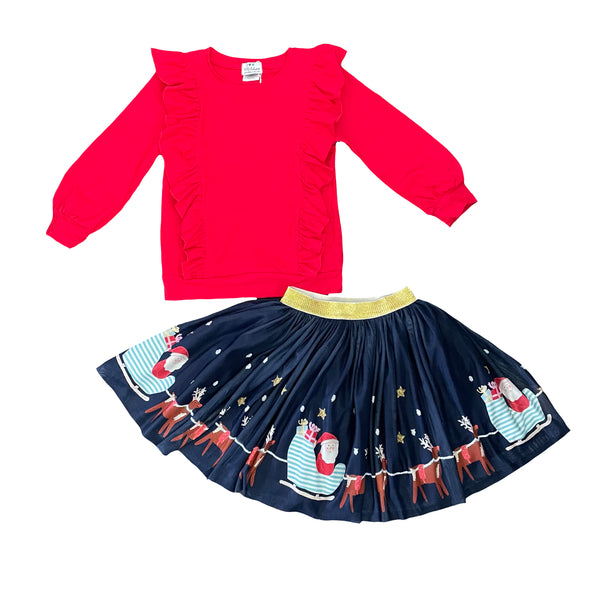 Santa’s Sleigh Tulle Skirt 2-Piece Set