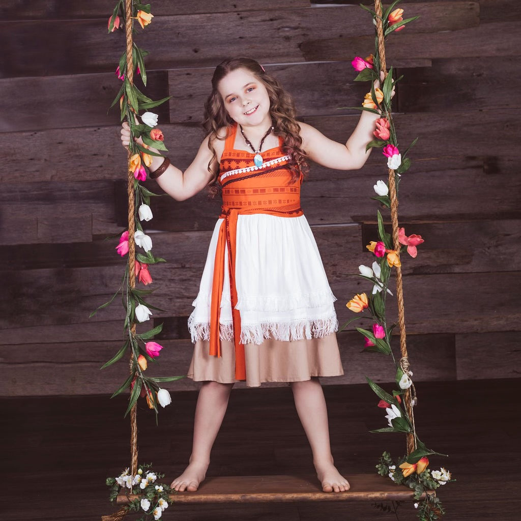 Moana Inspired Cotton Twirl Dress – Foxtail Lilies Moana Inspired Cotton Twirl Dress – Foxtail Lilies