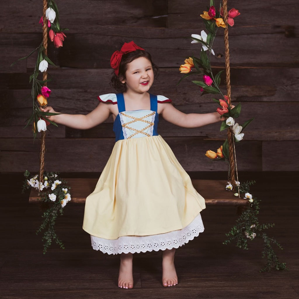 Snow White Inspired Cotton Twirl Dress – Foxtail Lilies