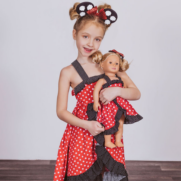 Minnie Mouse Inspired Doll Size Dress