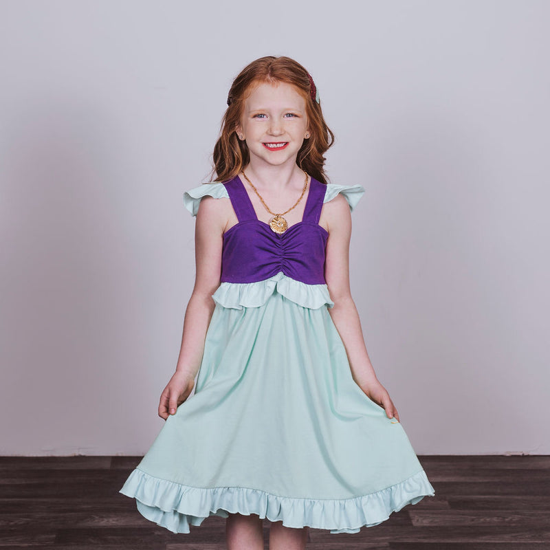 Ariel Inspired Cotton Twirl Dress