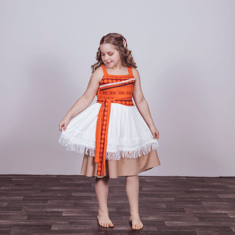 Moana Inspired Cotton Twirl Dress Foxtail Lilies Moana Inspired Cotton Twirl Dress Foxtail Lilies