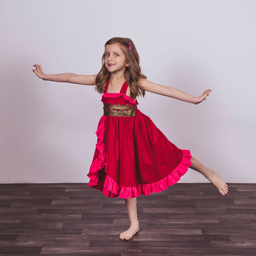 Elena Inspired Cotton Twirl Princess Dress Foxtail Lilies