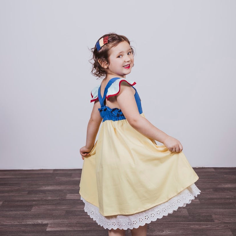 Snow White Inspired Cotton Twirl Dress – Foxtail Lilies Snow White Inspired Cotton Twirl Dress – Foxtail Lilies