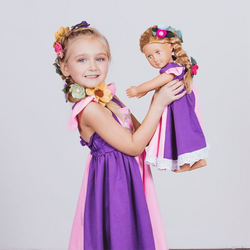 Rapunzel Inspired Doll Size Dress