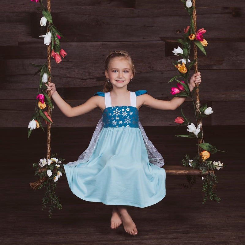 Elsa Inspired Cotton Twirl Dress