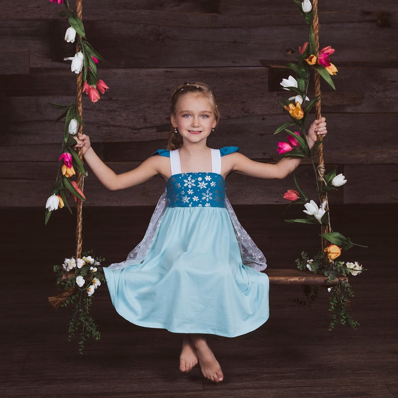 frozen cotton dress Frozen Elsa Anna Cotton Stretch Dress (Sizes 3-8)