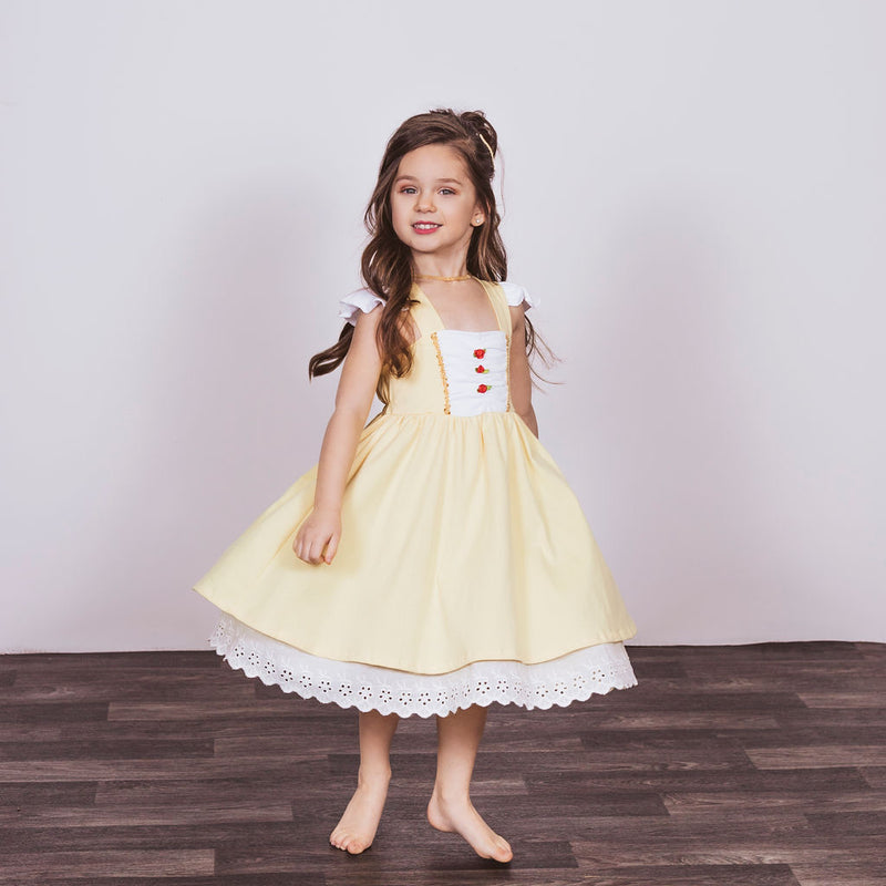 Belle Inspired Cotton Twirl Dress